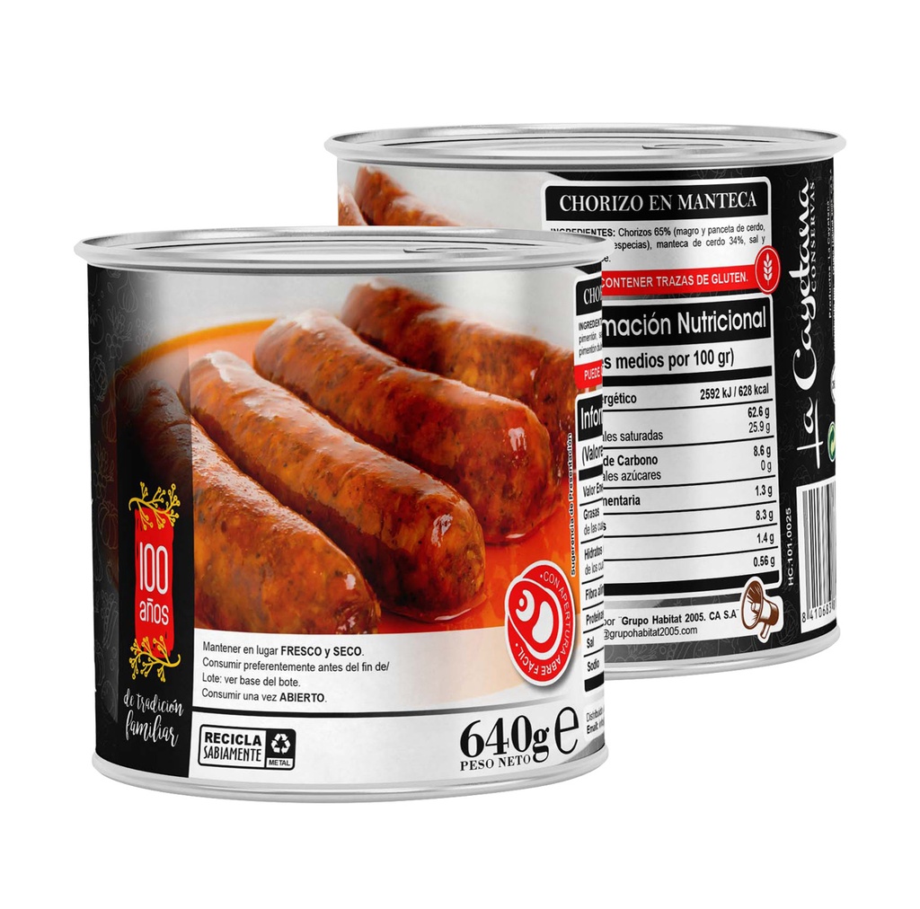 Chorizos en Manteca 640g