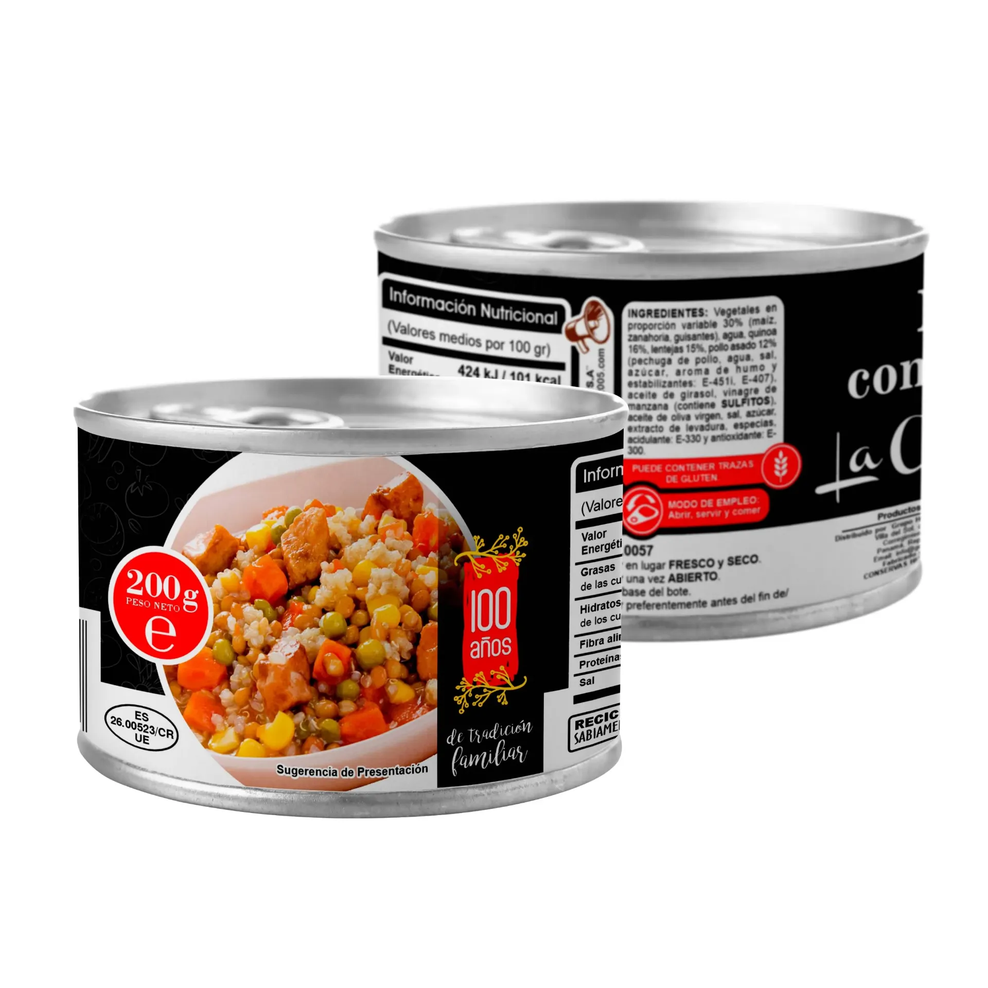 Lenteja con quinoa y pollo 200g